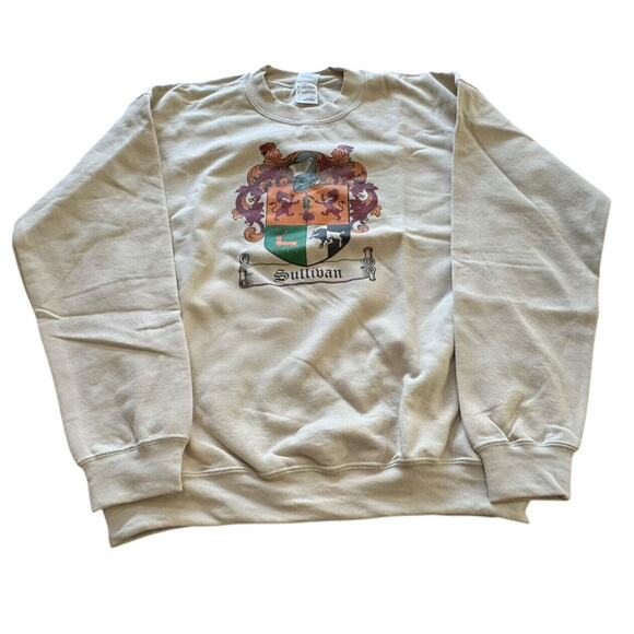 Sullivan Family Crest Of Arms Shirt Medium Last Name History Ireland Boar Lion - Picture 5 of 9